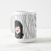 Niedliche Smirking Frau Stripte Tasse. Such dir au Kaffeetasse (Vorderseite Links)