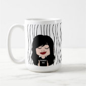 Niedliche Smirking Frau Stripte Tasse. Such dir au Kaffeetasse (Links)