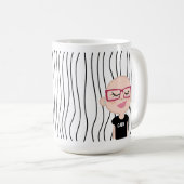 Niedliche Smirking Frau Stripte Tasse. Such dir au Kaffeetasse (VorderseiteRechts)