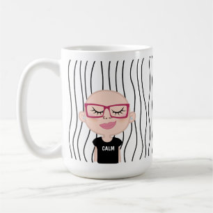Niedliche Smirking Frau Stripte Tasse. Such dir au Kaffeetasse
