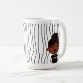 Niedliche Smirking Frau Stripte Tasse. Such dir au Kaffeetasse (VorderseiteRechts)