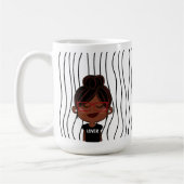 Niedliche Smirking Frau Stripte Tasse. Such dir au Kaffeetasse (Links)