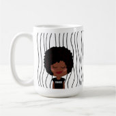Niedliche Smirking Frau Stripte Tasse. Such dir au Kaffeetasse (Links)
