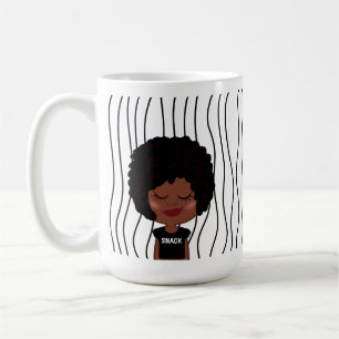Niedliche Smirking Frau Stripte Tasse. Such dir au Kaffeetasse