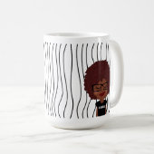 Niedliche Smirking Frau Stripte Tasse. Such dir au Kaffeetasse (VorderseiteRechts)