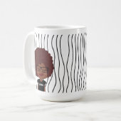 Niedliche Smirking Frau Stripte Tasse. Such dir au Kaffeetasse (Vorderseite Links)