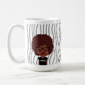 Niedliche Smirking Frau Stripte Tasse. Such dir au Kaffeetasse (Links)