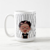 Niedliche Smirking Frau Stripte Tasse. Such dir au Kaffeetasse (Links)