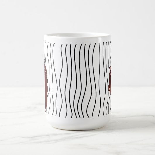 Niedliche Smirking Frau Stripte Tasse. Such dir au Kaffeetasse (Mittel)