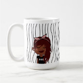 Niedliche Smirking Frau Stripte Tasse. Such dir au Kaffeetasse (Links)