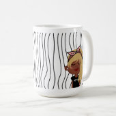 Niedliche Smirking Frau Stripte Tasse. Such dir au Kaffeetasse (VorderseiteRechts)