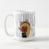 Niedliche Smirking Frau Stripte Tasse. Such dir au Kaffeetasse (Links)
