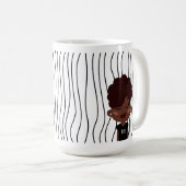 Niedliche Smirking Frau Stripte Tasse. Such dir au Kaffeetasse (VorderseiteRechts)