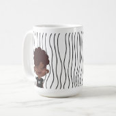 Niedliche Smirking Frau Stripte Tasse. Such dir au Kaffeetasse (Vorderseite Links)