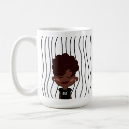 Niedliche Smirking Frau Stripte Tasse. Such dir au Kaffeetasse