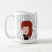 Niedliche Smirking Frau Stripte Tasse. Such dir au Kaffeetasse (Links)