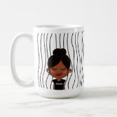 Niedliche Smirking Frau Stripte Tasse. Such dir au Kaffeetasse (Links)