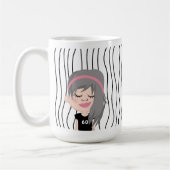 Niedliche Smirking Frau Stripte Tasse. Such dir au Kaffeetasse (Links)