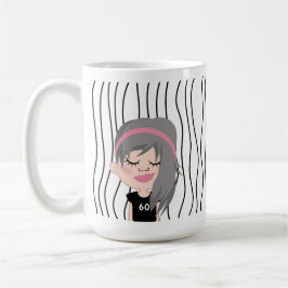 Niedliche Smirking Frau Stripte Tasse. Such dir au Kaffeetasse