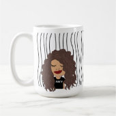 Niedliche Smirking Frau Stripte Tasse. Such dir au Kaffeetasse (Links)