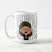 Niedliche Smirking Frau Stripte Tasse. Such dir au Kaffeetasse (Links)