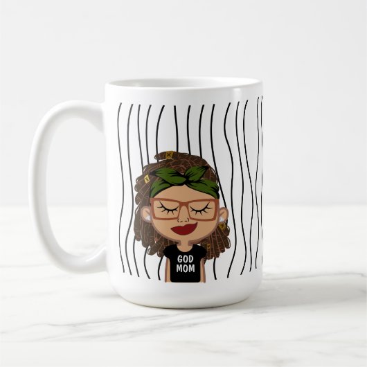 Niedliche Smirking Frau Stripte Tasse. Such dir au Kaffeetasse (Links)