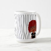 Niedliche Smirking Frau Stripte Tasse. Such dir au Kaffeetasse (VorderseiteRechts)