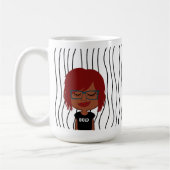 Niedliche Smirking Frau Stripte Tasse. Such dir au Kaffeetasse (Links)