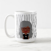 Niedliche Smirking Frau Stripte Tasse. Such dir au Kaffeetasse (Links)