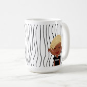 Niedliche Smirking Frau Stripte Tasse. Such dir au Kaffeetasse (VorderseiteRechts)