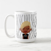 Niedliche Smirking Frau Stripte Tasse. Such dir au Kaffeetasse (Links)