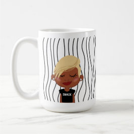 Niedliche Smirking Frau Stripte Tasse. Such dir au Kaffeetasse