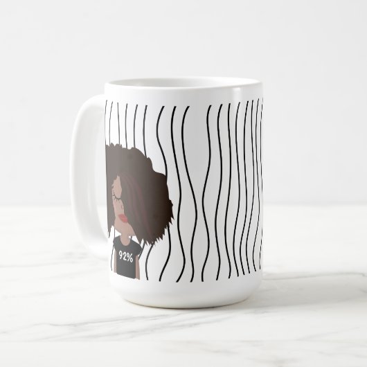 Niedliche Smirking Frau Stripte Tasse. Such dir au Kaffeetasse (Vorderseite Links)
