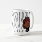 Niedliche Smirking Frau Stripte Tasse. Such dir au Kaffeetasse (VorderseiteRechts)