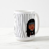 Niedliche Smirking Frau Stripte Tasse. Such dir au Kaffeetasse (VorderseiteRechts)
