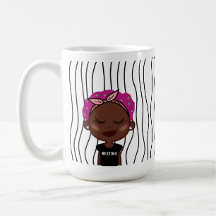 Niedliche Smirking Frau Stripte Tasse. Such dir au Kaffeetasse
