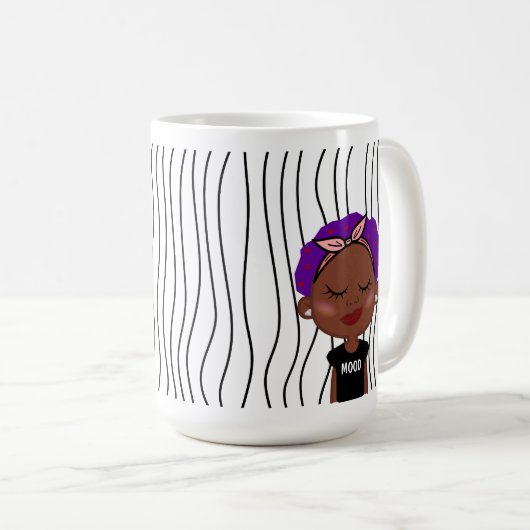 Niedliche Smirking Frau Stripte Tasse. Such dir au Kaffeetasse (VorderseiteRechts)