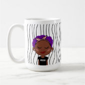 Niedliche Smirking Frau Stripte Tasse. Such dir au Kaffeetasse (Links)