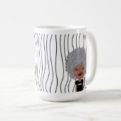 Niedliche Smirking Frau Stripte Tasse. Such dir au Kaffeetasse (VorderseiteRechts)