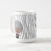 Niedliche Smirking Frau Stripte Tasse. Such dir au Kaffeetasse (Vorderseite Links)