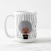 Niedliche Smirking Frau Stripte Tasse. Such dir au Kaffeetasse (Links)