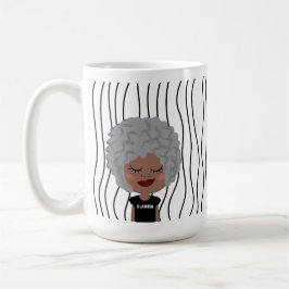 Niedliche Smirking Frau Stripte Tasse. Such dir au Kaffeetasse