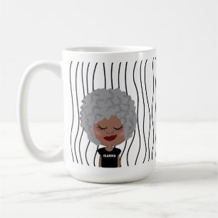 Niedliche Smirking Frau Stripte Tasse. Such dir au Kaffeetasse