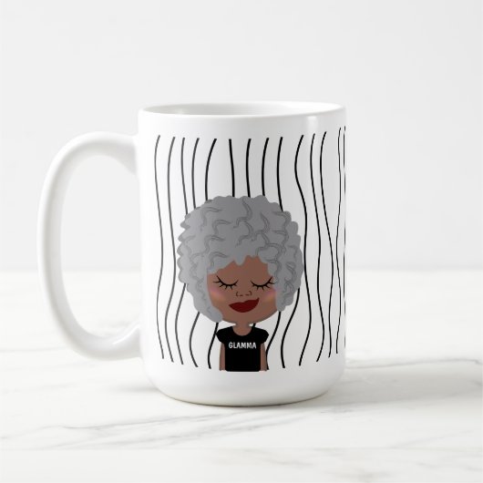 Niedliche Smirking Frau Stripte Tasse. Such dir au Kaffeetasse (Links)