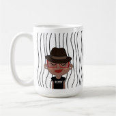 Niedliche Smirking Frau Stripte Tasse. Such dir au Kaffeetasse (Links)