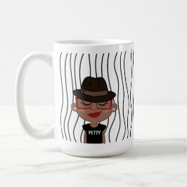 Niedliche Smirking Frau Stripte Tasse. Such dir au Kaffeetasse