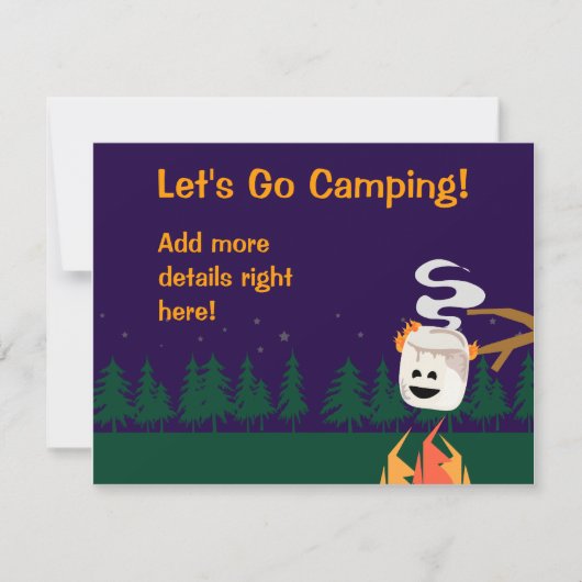 Niedliche Smores Camping Reise oder Party Einladung (Vorderseite)