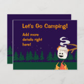 Niedliche Smores Camping Reise oder Party Einladung (Vorne/Hinten)