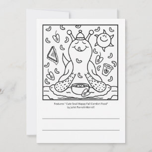 Niedliche Snail Comfort Food Happy Fall Coloring Karte