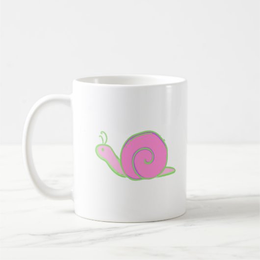Niedliche Snail Kaffee Tasse - I Liebe Langsamer M (Links)